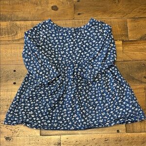 Old Navy Blue Floral Long-Sleeve Girls Dress
